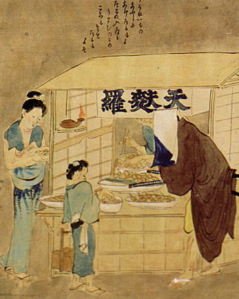 写真：江戸時代の天ぷら屋台